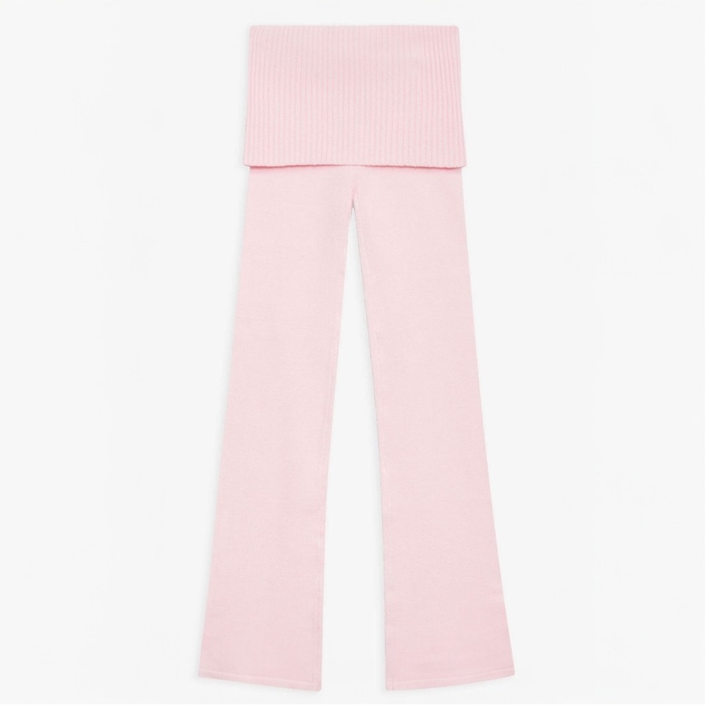 NWT Frankie's Bikinis Mason Cloud Knit Flare Pant Foldovers - Picture 7 of 8